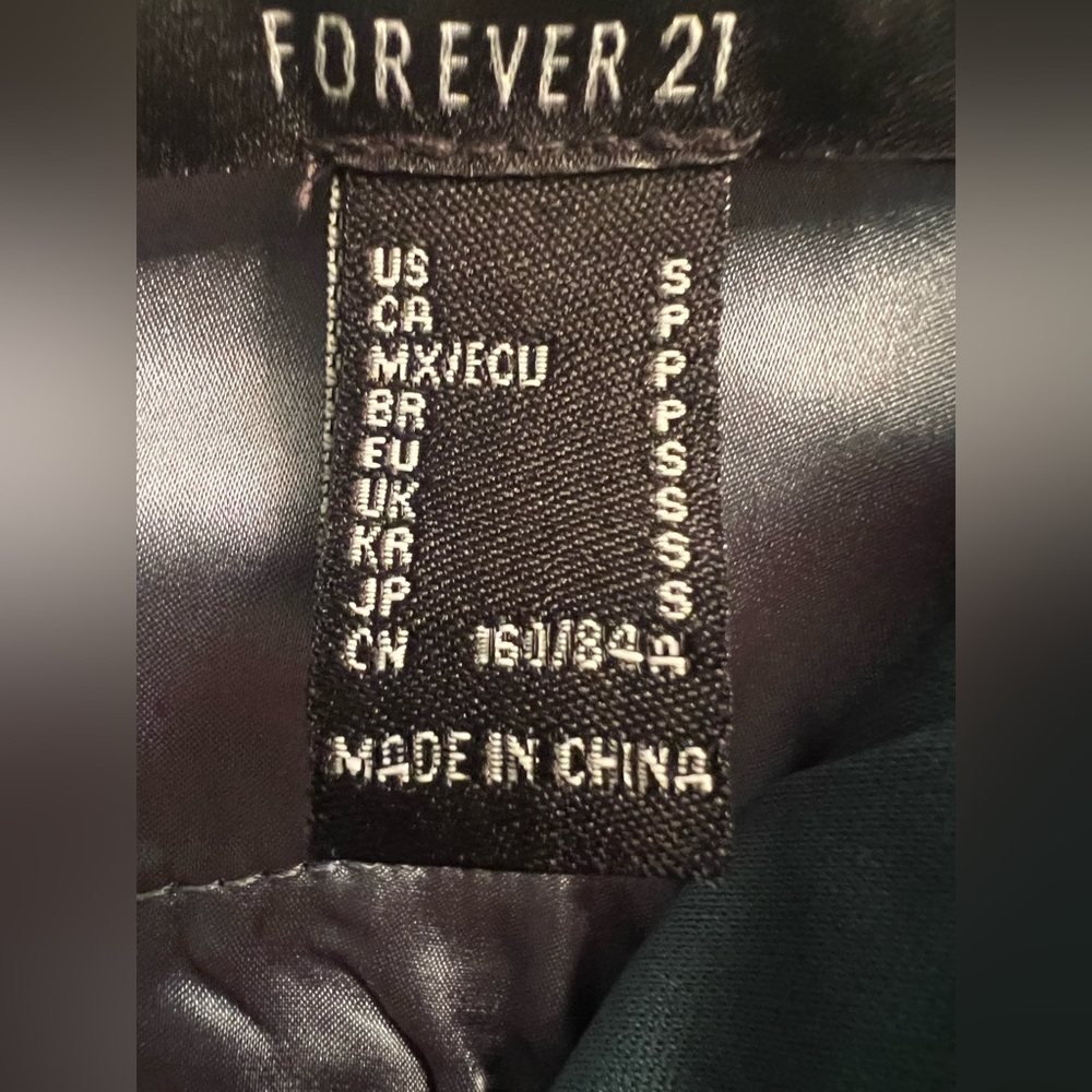 Forever21 Dark Teal Blue Satin Crop Top - Picture 5 of 5
